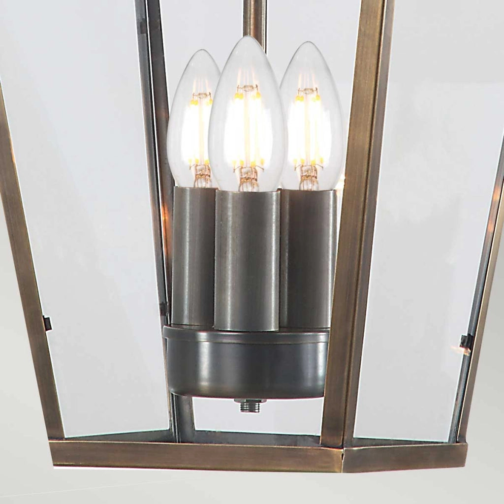 Lampada sospesa esterna rétro ottone E14 Elstead Mansion