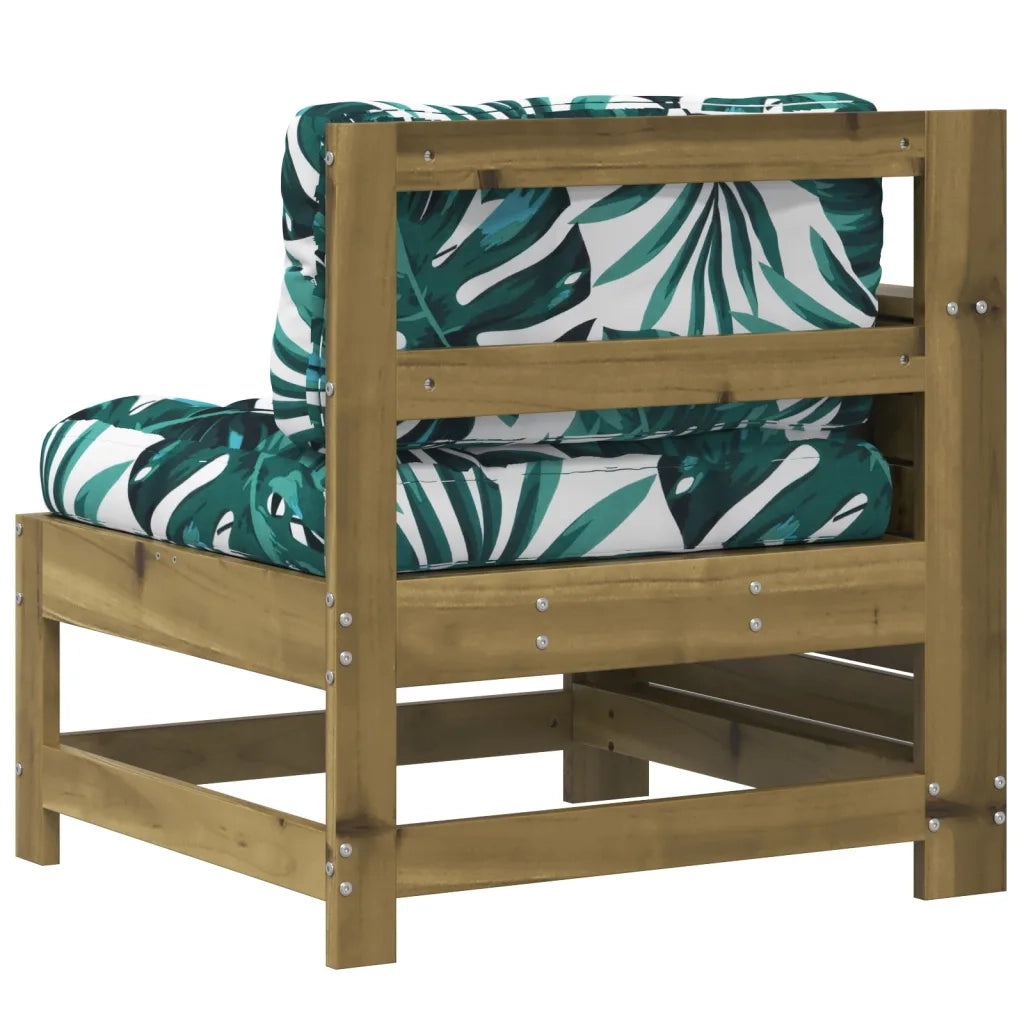 Divano da Giardino Senza Braccioli con Cuscini-Sofa da Giardino-Divano da esterno Impregnato Pino 453935