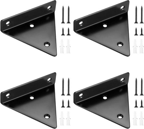 Set di 4 supporti metallici neri per tavole da parete appese