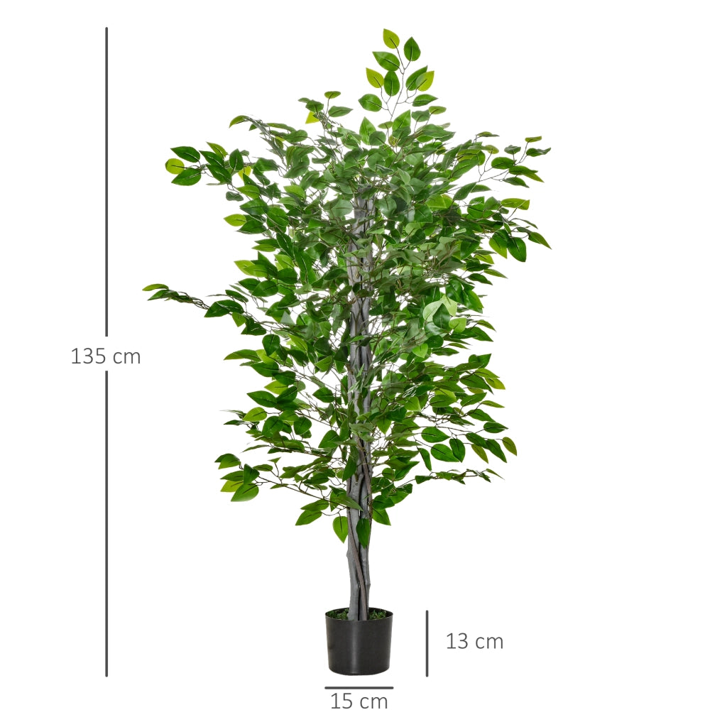 Ficus Artificiale 135cm ¨C Xylo ¨C Verde con Vaso per Interno/Esterno
