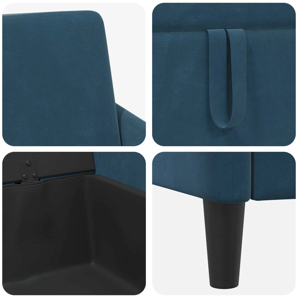 Divano con Storage Blu 122 x 78 x 87 cm Poliestere 42036914
