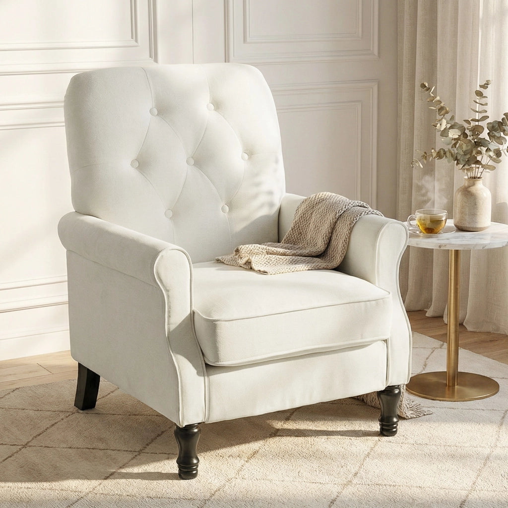 Poltrona ¨C Minimal ¨C crema, tessuto, 69x75x90cm