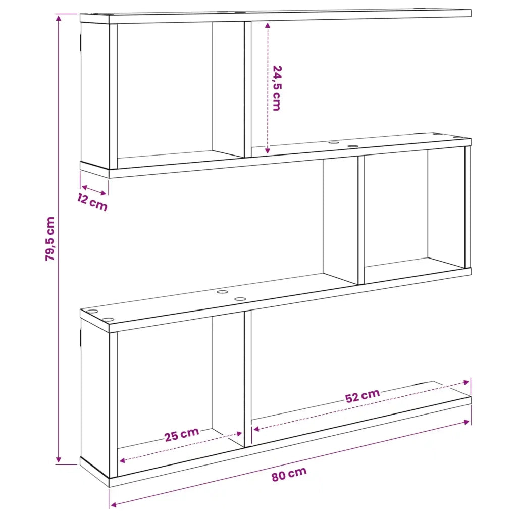 Scaffale da parete Legno antico 80 x 12 x 79,5 cm 8012282
