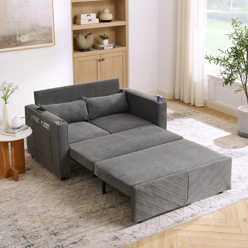 Divano Letto 2 Posti con USB ¨C Xylo ¨C Grigio Scuro