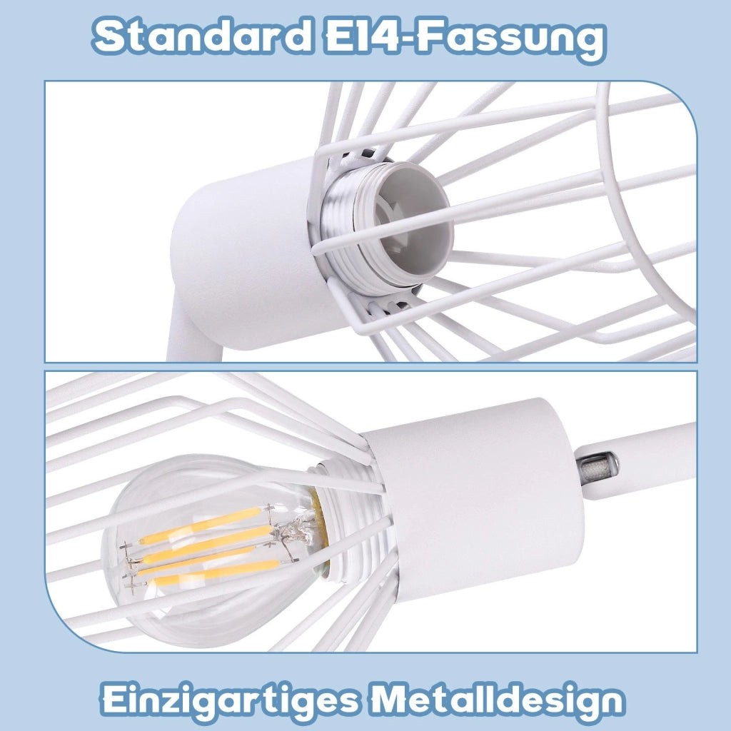 ZMH Faretto da soffitto LED bianchi 6 lampadine E14 retro orientabili 350°