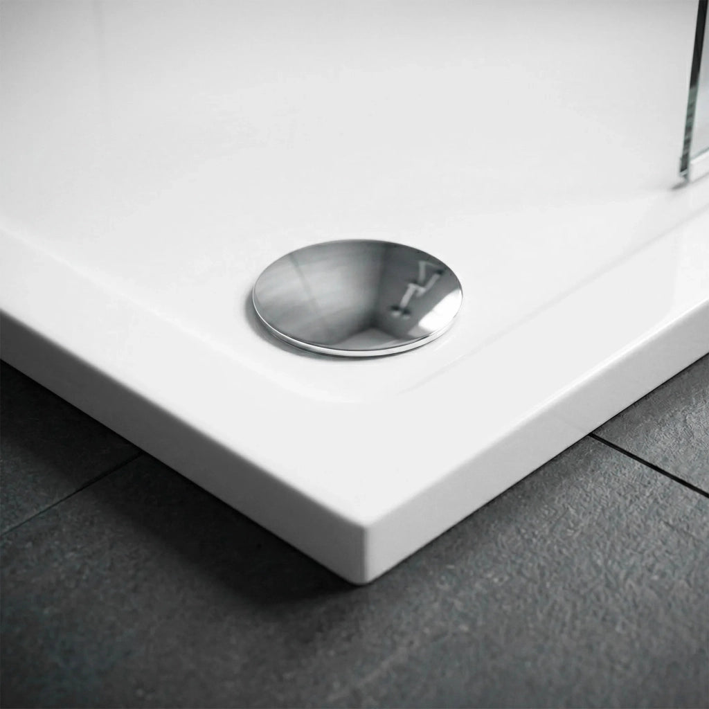 Piatto Doccia Acrilico Rea Belmond White 90x90 Copertura cromo