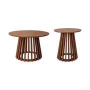 Set di 2 tavolini rotondi in noce ø40cm e ø60cm i sweeek