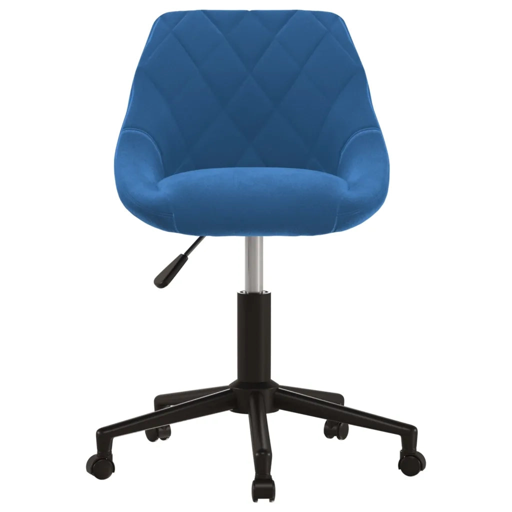 Sedia da Pranzo Girevole Blu in Velluto 3089036