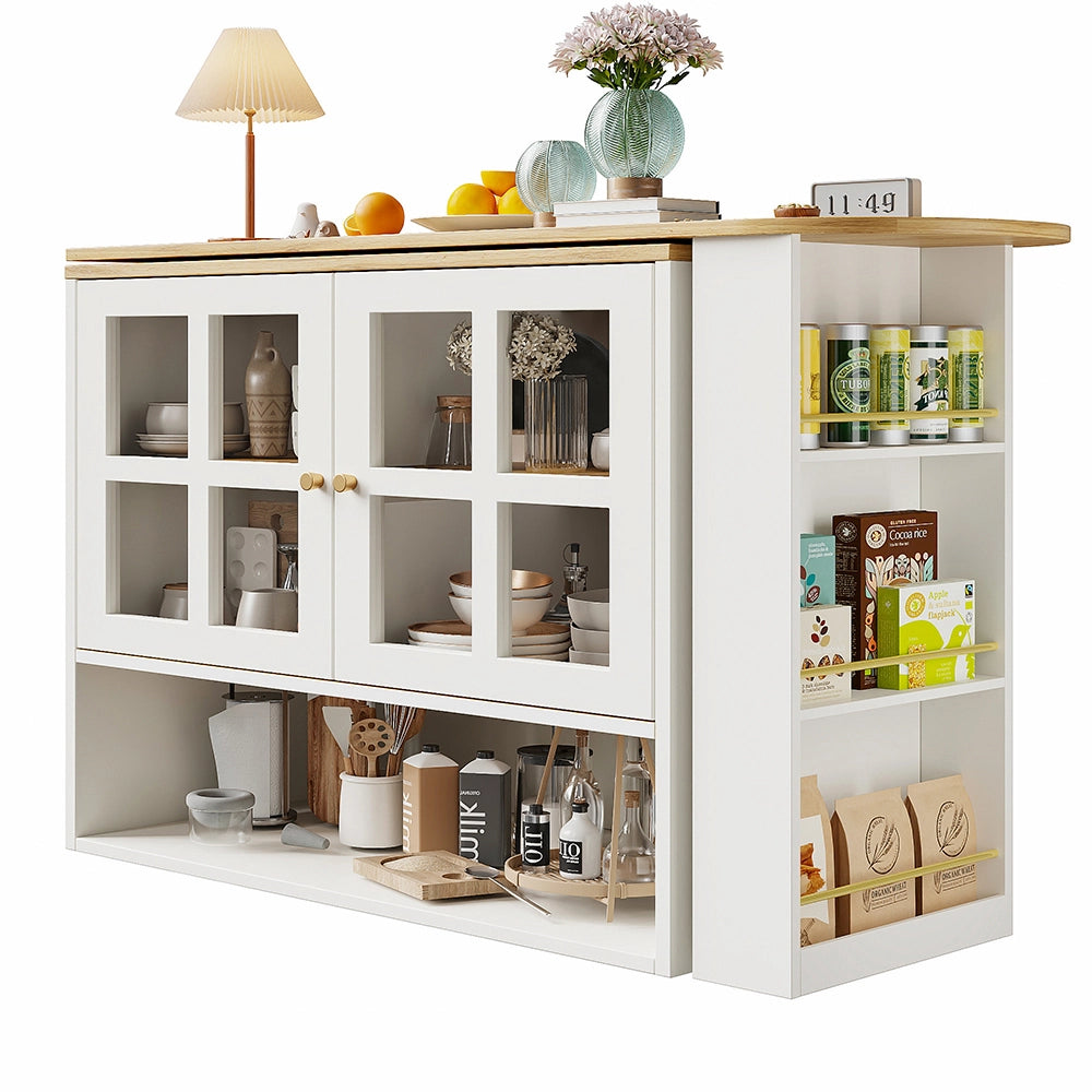 Buffet girevole - Xylo - 360?? 5 ripiani vetro bianco