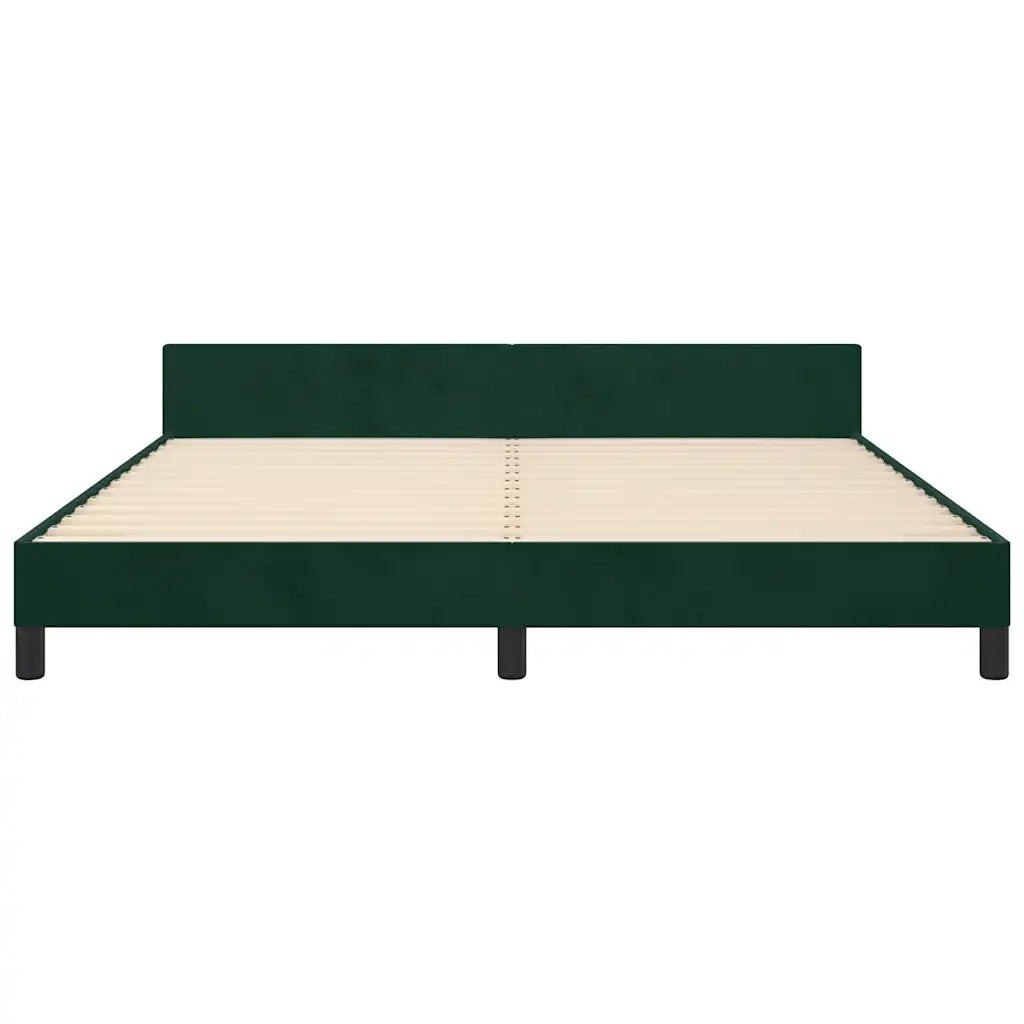 Giroletto con Testiera Verde Scuro 180x200 cm in Velluto