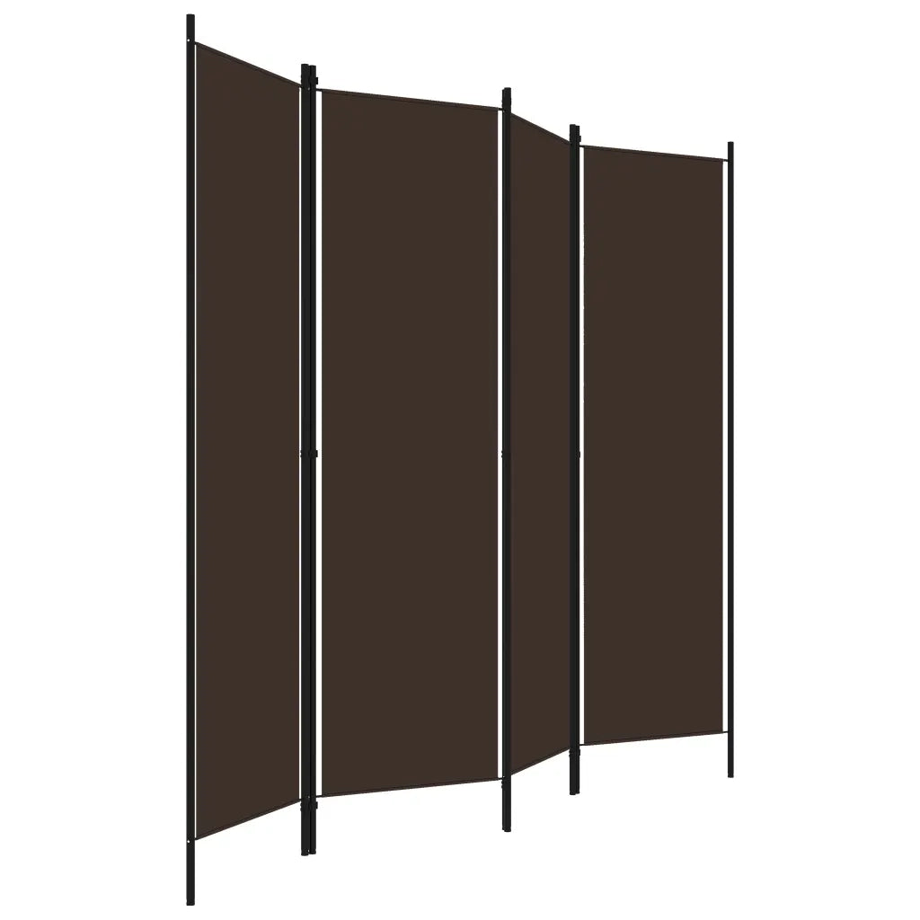 Divisorio Ambienti | Divider per stanze | Paravento a 4 Pannelli Marrone 200x180 cm