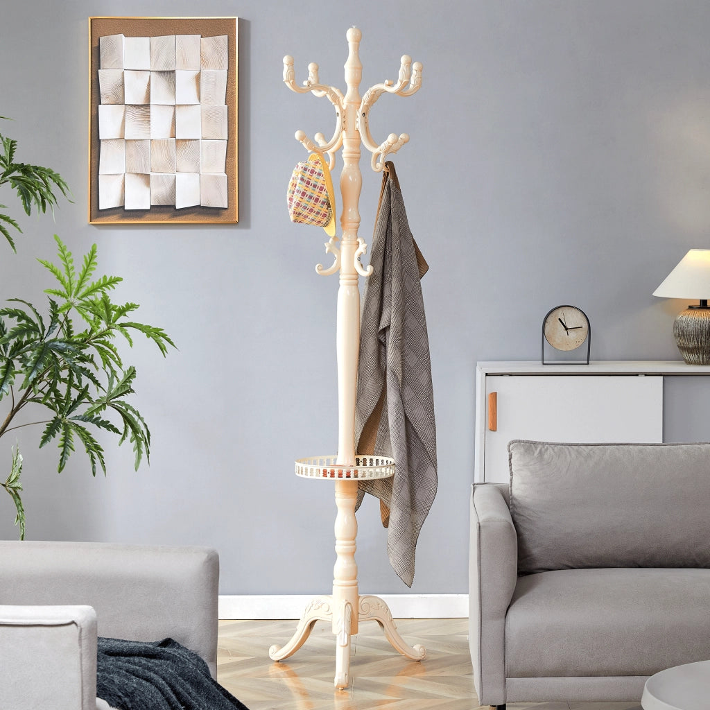 APPENDIABITI A PAVIMENTO 195 cm Legno massello Bianco