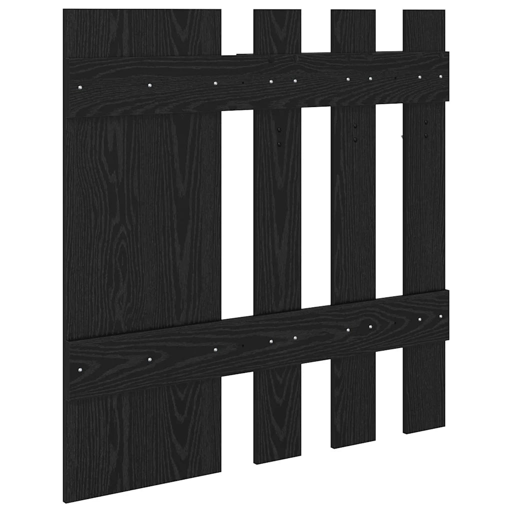 Appendiabiti a muro con specchio Rovere Nero 100 x 10 x 100 cm 874508