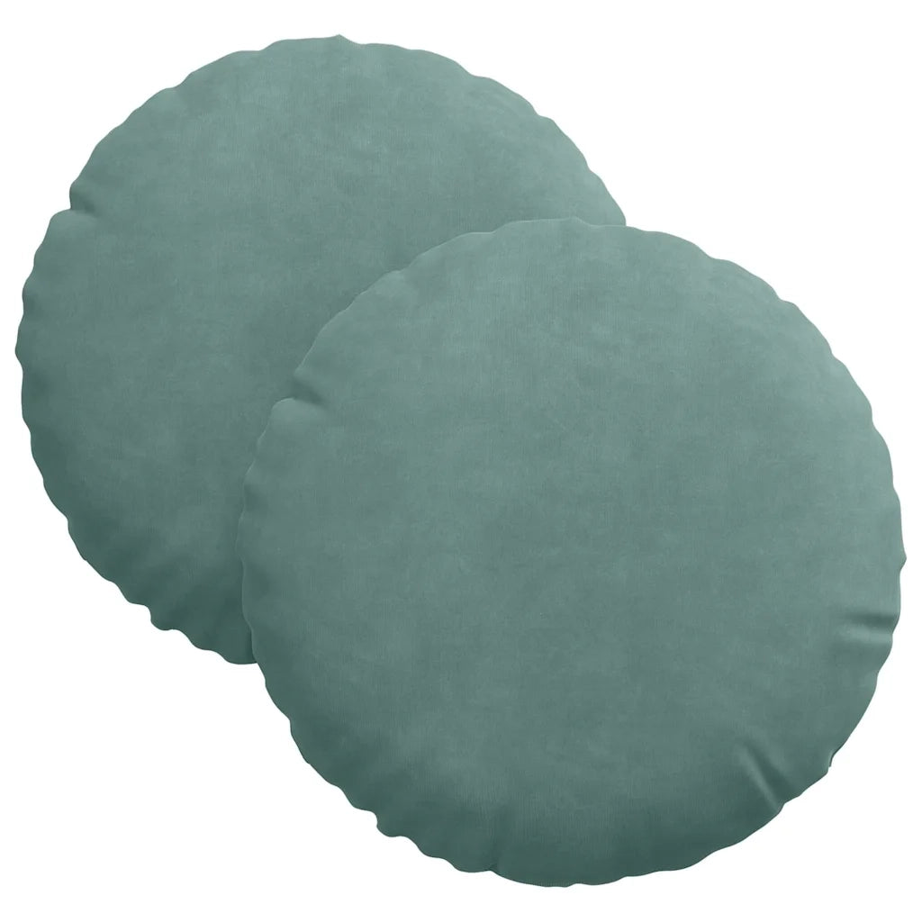 Cuscini per Seduta 2 pcs Verde Mare Ø30 x 13 cm Velluto 42014110