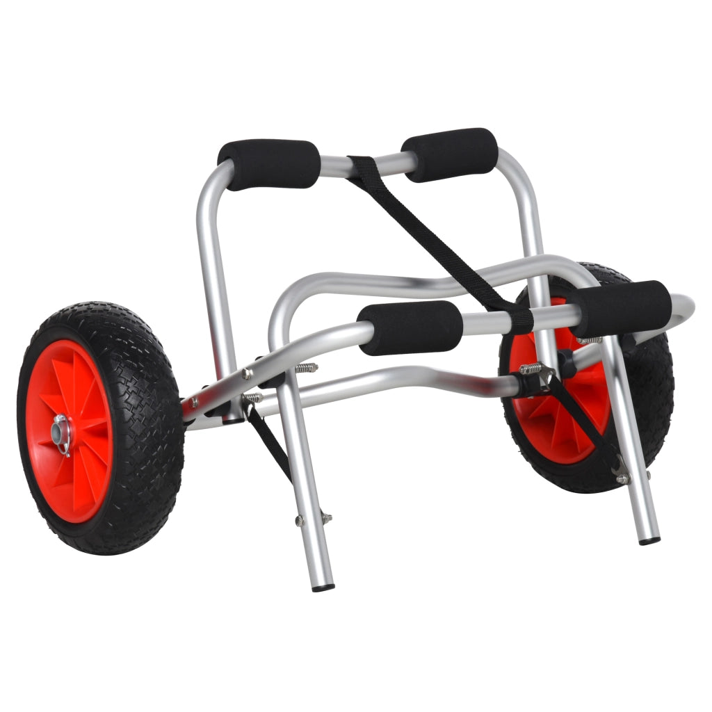 Carrello Pieghevole per Canoa Kayak Surf ¨C Xylo ¨C Alluminio Argento 75kg 68x44,5x40cm