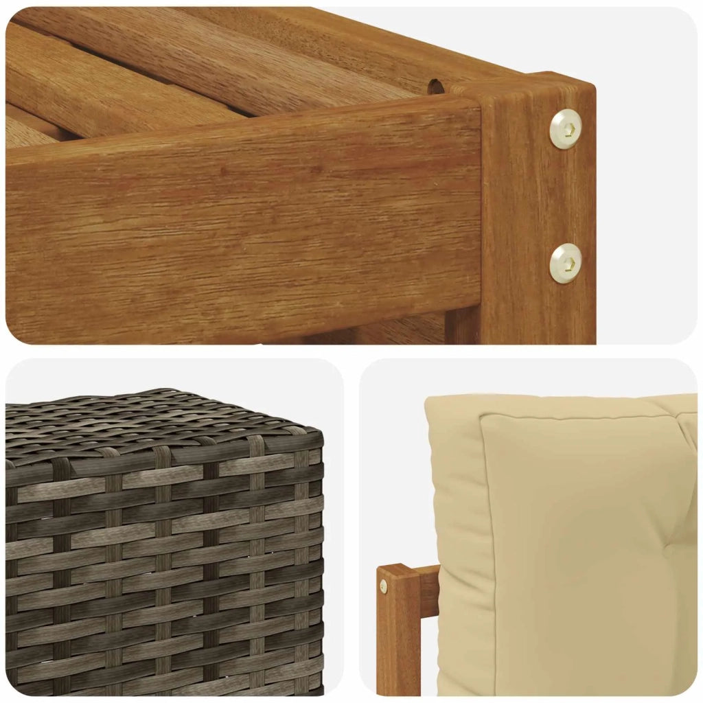 Set divani 11 pz Legno di Acacia Massello 3383941