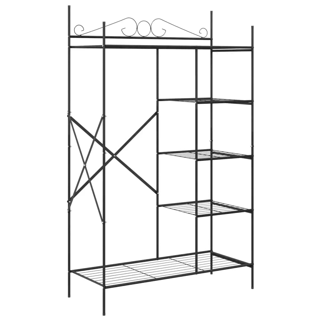Armadio Aperto con lo scaffale Nero 104,5 x 45 x 172 cm Acciaio 42021358