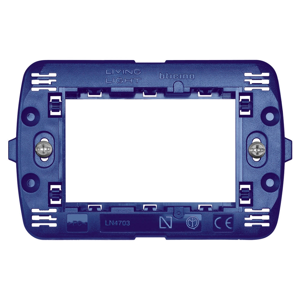 Bticino supporto plastica serie living light rettangolare 3 moduli ln4703