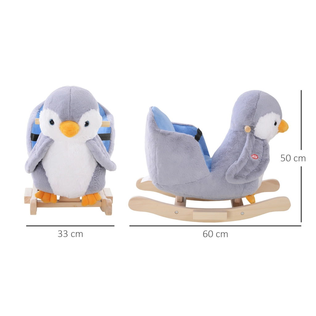 Cavallo a Dondolo in Peluche con Sicurezza ¨C zephmum ¨C Grigio