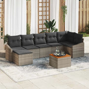 Set Divano da Giardino 8 pcs Grigio polyrattan 3356529