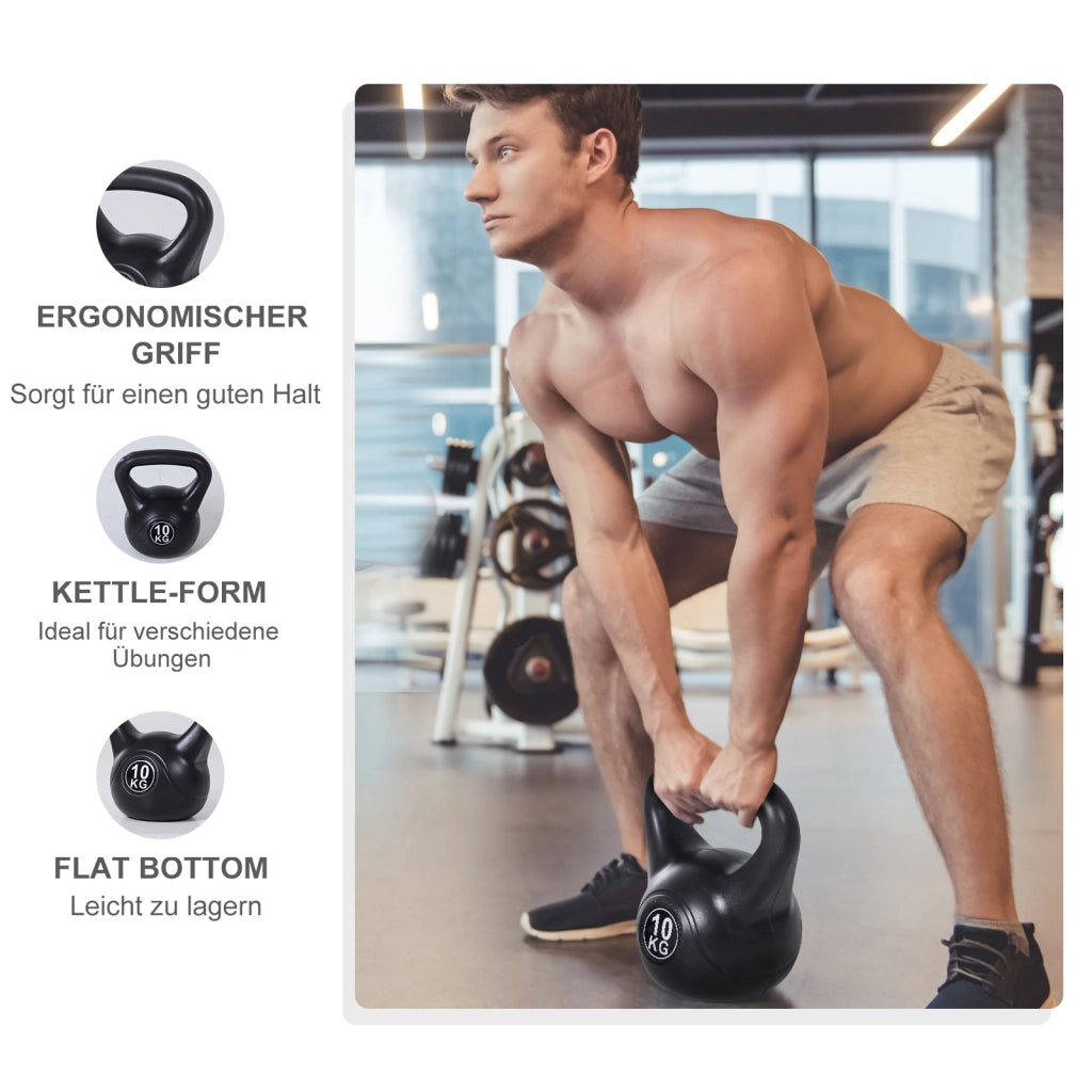 Kettlebell 8 kg ¨C zephmum ¨C nero con sabbia