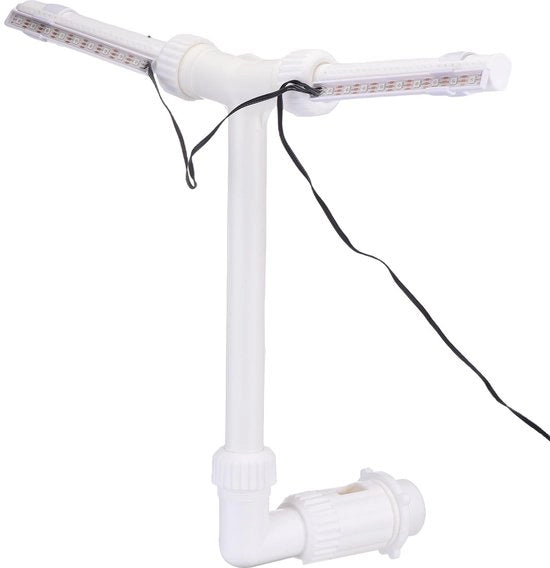 Sostituzione acqua per piscine solare a doppio getto - Regolabile - 18 luce LED - 10 modalità - 28x5cm dimensione