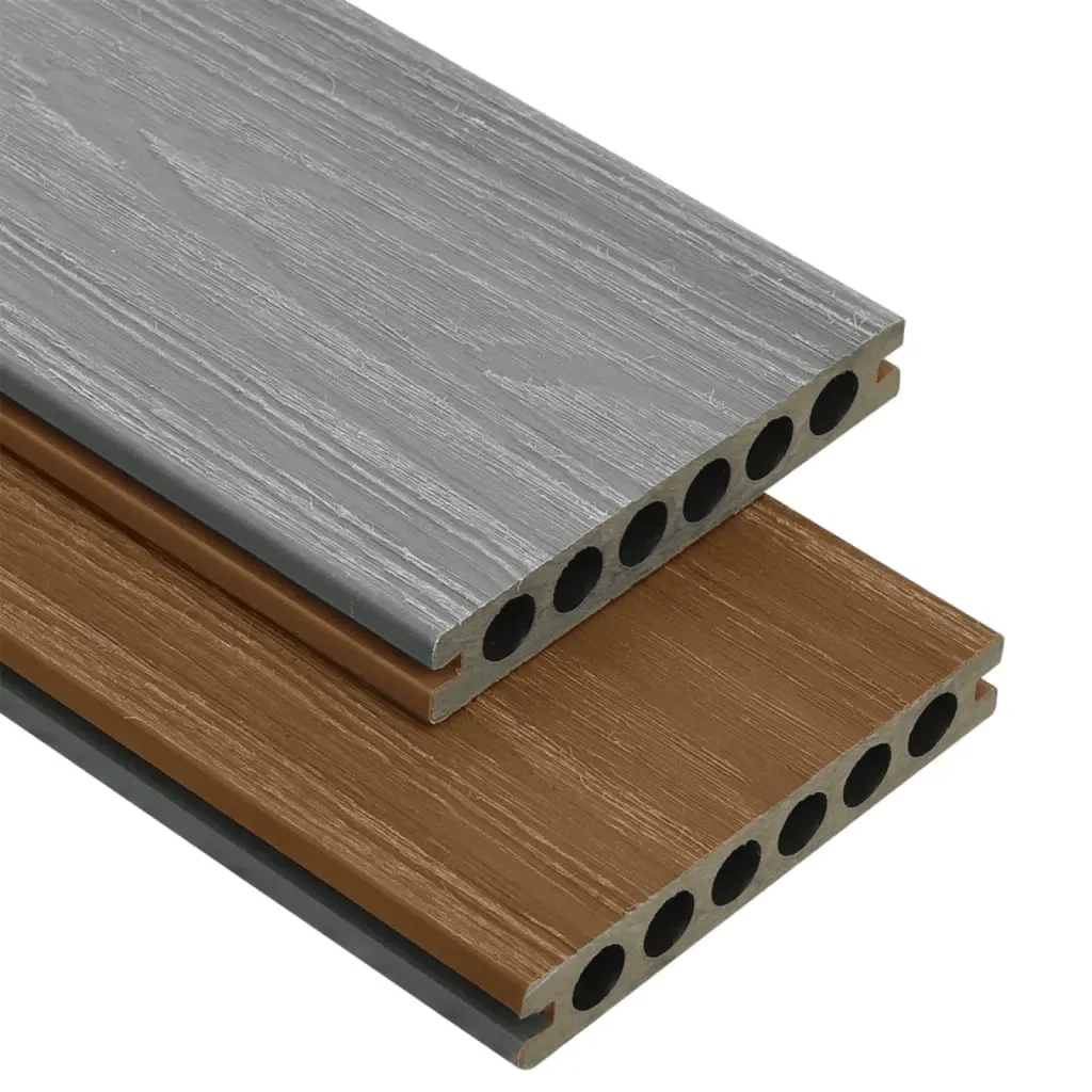 Listoni Decking WPC con Accessori Marroni e Grigi 16 m² 2,2 m 3070464