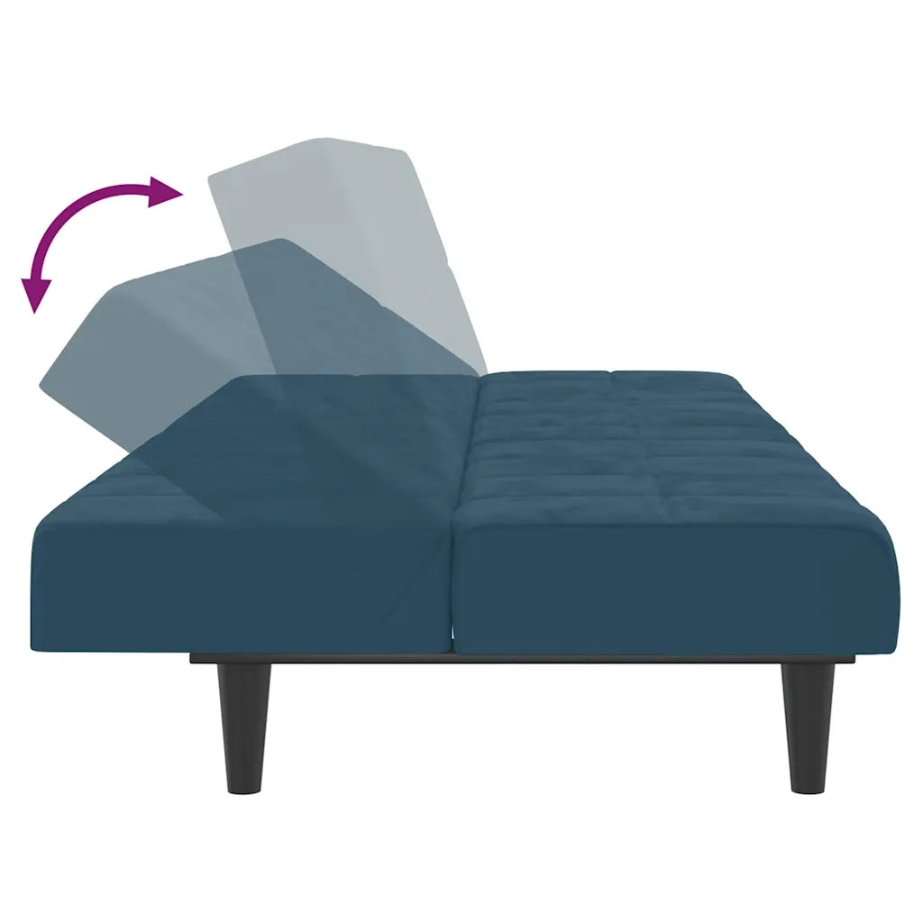 Divano letto | Sof¨¤ letto | Letto singolo a 2 Posti Blu in Velluto