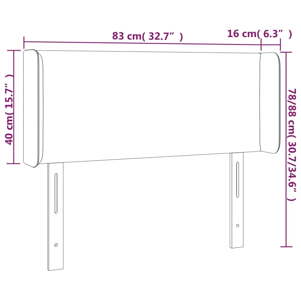 Testiera | Testata a LED Rosa 83x16x78/88 cm in Velluto