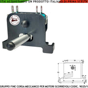 Gruppo Fine Corsa Elettromeccanico per Motori Cancello Scorrevole Geko Simply Carrera 925/1 Composto da 2 Microswitch Contatti a Scambio Carico 10 A 250 V Montato su Supporto in ABS Asta a Molla