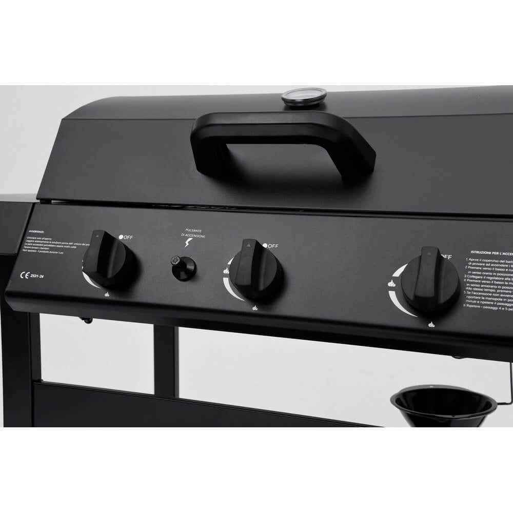 Barbecue a Gas Acciaio Nero da Esterno - LYMER