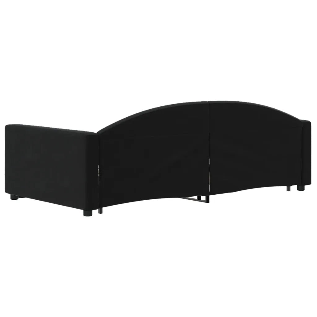 Divano letto | Sof¨¤ letto | Letto singolo Estraibile con Cassetti Nero 90x200 cm in Velluto