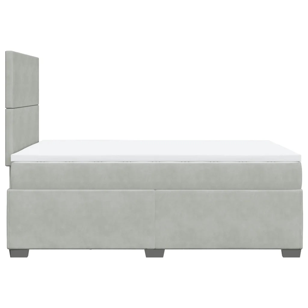 Giroletto a Molle con Materasso Grigio Chiaro 120x200cm Velluto 3290876