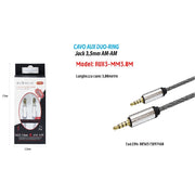 Trade Shop - Cavo Audio Jack 3,5mm Maschio Am/am 3mt Prolunga Aux Cuffie Smartphone Maxtech Aux3-mm3.0m -