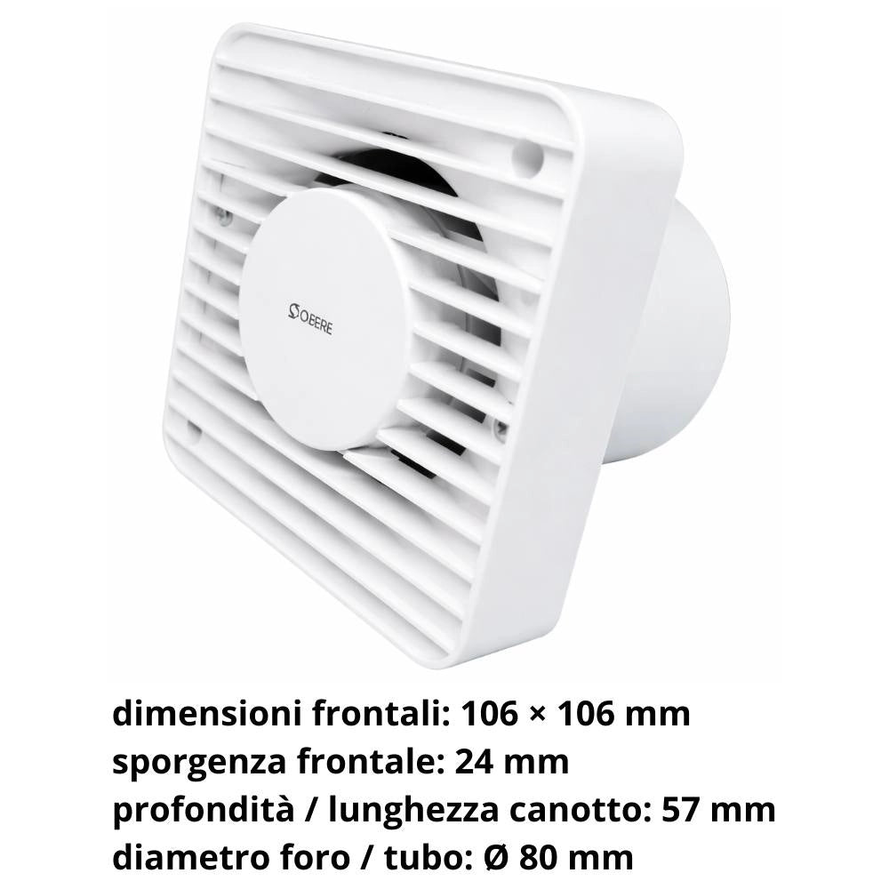 Aspiratore elicoidale unico 8/3 espulsione aria per ambienti