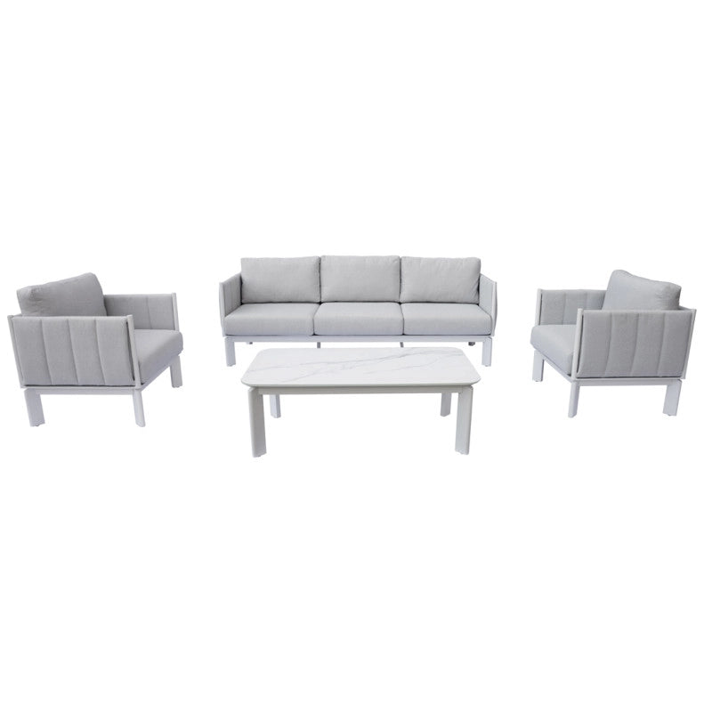 Salotto Cannes Alluminio Bianco E Imbottiture Moia