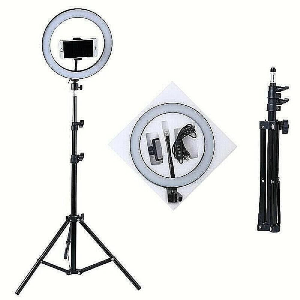 Trade Shop - Led Ring Light Con Treppiedi Lampada Anulare Per Selfie Streaming Dal Vivo -