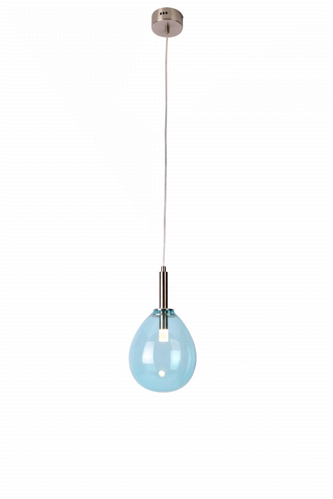 Lampada a sospensione Candellux Lukka LED 6W blu cromo