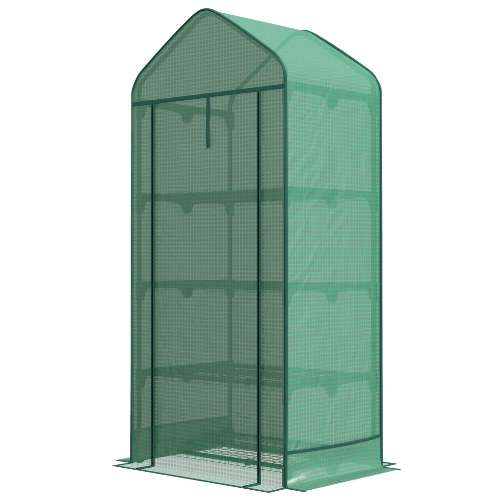Serra per Piante 4 Ripiani ¨C Minimal ¨C Verde Scuro 69x49x158 cm