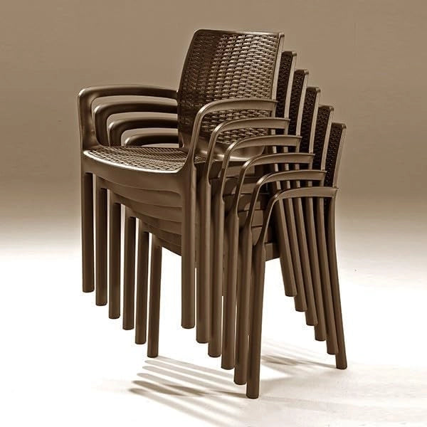 Sedia Poltrona da Giardino Melody Resina Effetto Rattan Colore Marrone Resistente ai Raggi UV Keter