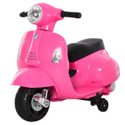 EasyComfort Moto Elettrica per Bambini 6V con Licenza Ufficiale Vespa Batteria, Motorino Elettrico per Bambini da 18-36 Mesi con Fari e Clacson, 66.5x38x52cm, Rosa