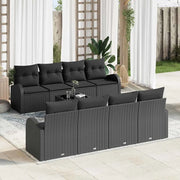 Set Divano da Giardino Nero 55 x 55 x 37 cm polyrattan 3345973