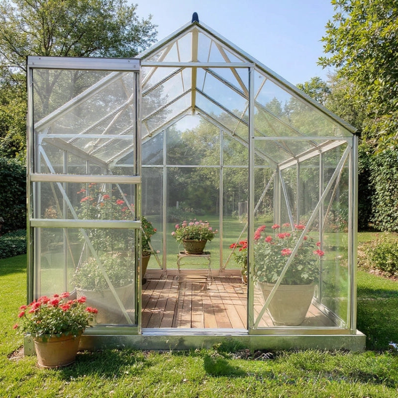 Serre polycarbonate 86 + Base - 4,75 mÂ² + Ouverture automatique
