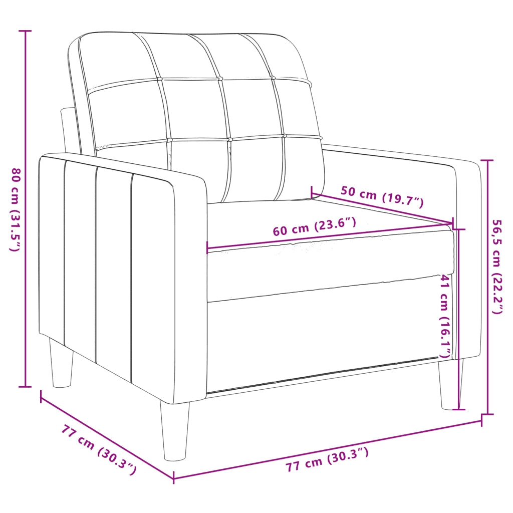 Poltrona | Sedia Relax Grigio Chiaro 60 cm Velluto