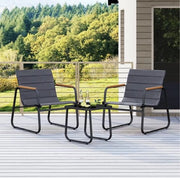 Set di mobili per balcone 3 pezzi con 2 sedie e tavolo con cuscini set di giardino grigio