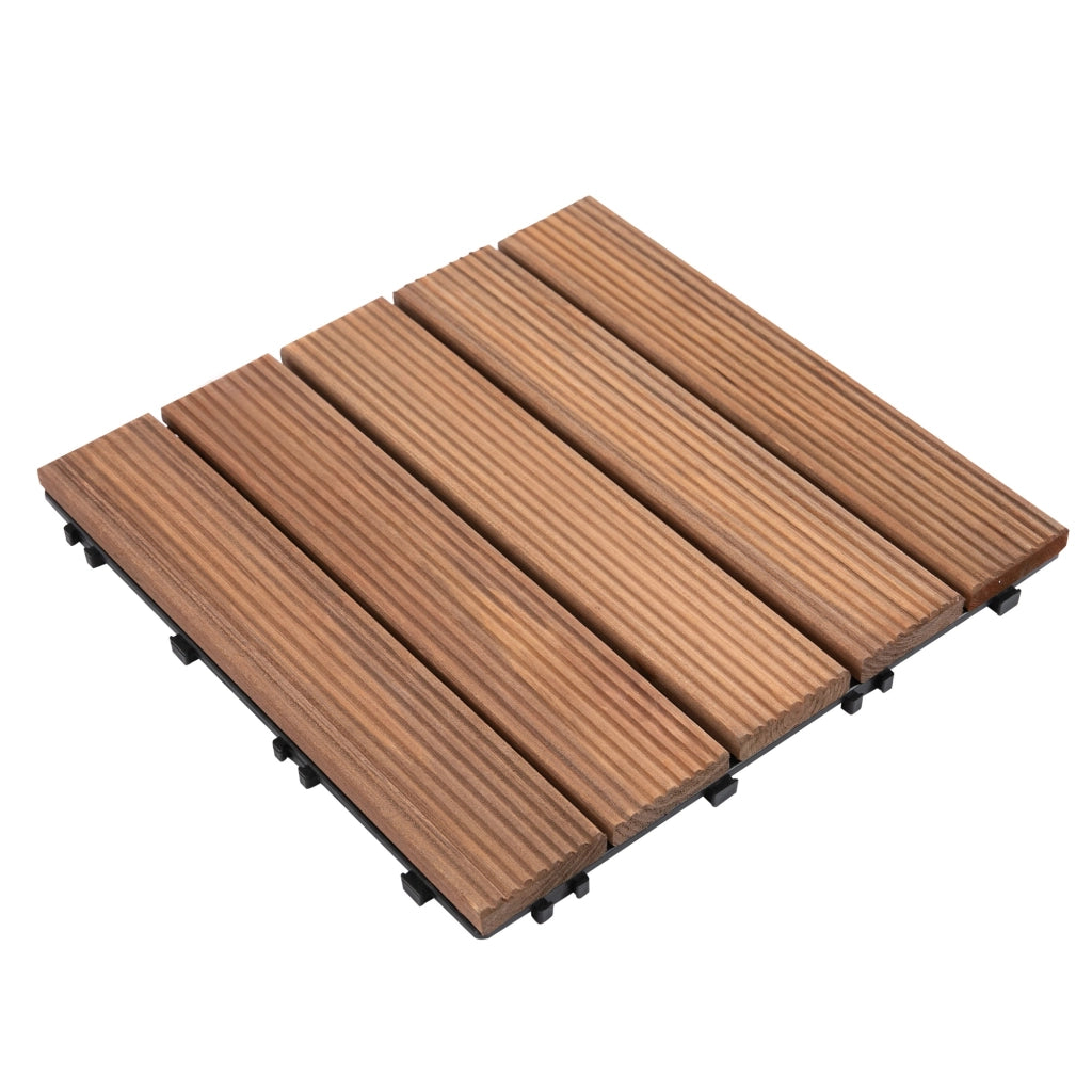 Set 27 Piastrelle Pavimento Esterno Legno a Incastro ¨C Xylo ¨C 30x30x2.5cm