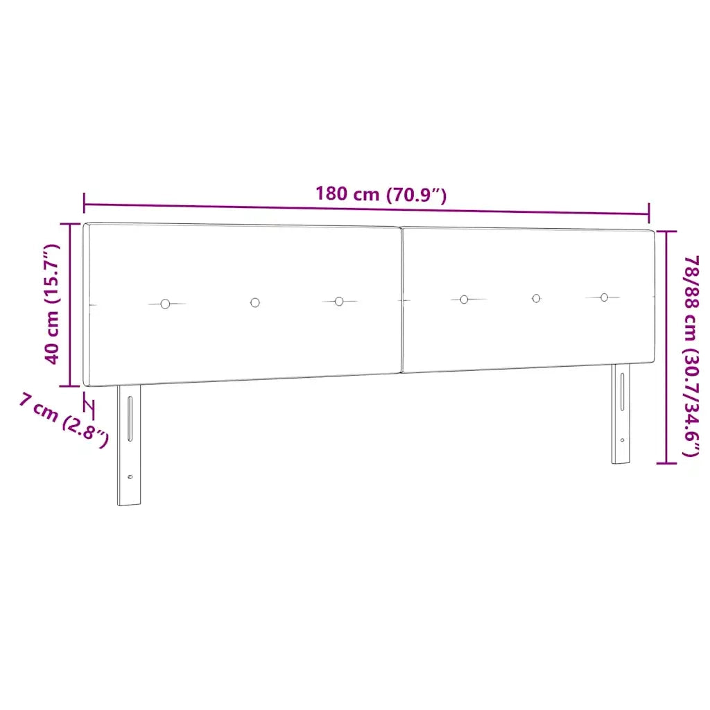 Testiera LED con strisce LED con testiera Nero 180 cm Tessuto 3338150