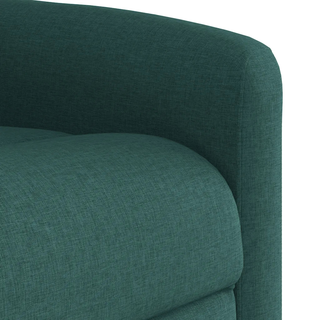 Poltrona Alzapersona Massaggiante | Sedia Relax Verde Scuro in Tessuto