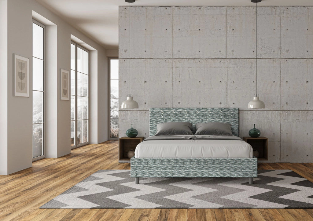 Letto Matrimoniale 160x190 cm con Rete Adele Aragona 7 Azzurro