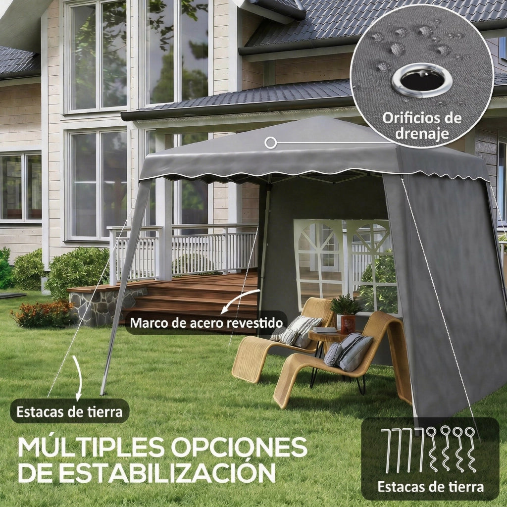 Gazebo Pieghevole Pop-up ¨C Minimal ¨C Grigio 2.89x2.89m
